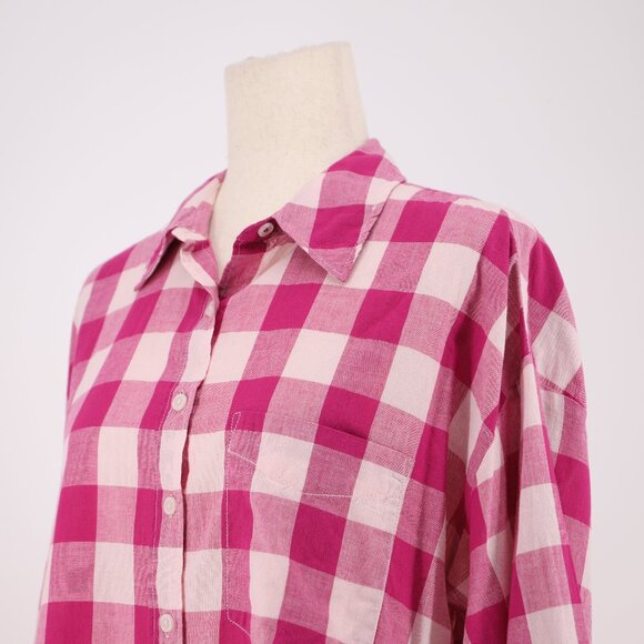 MAEVE ANTHROPOLOGIE The Bennet Buttondown Shirt Oversized Buffalo Check Size S - Picture 5 of 8